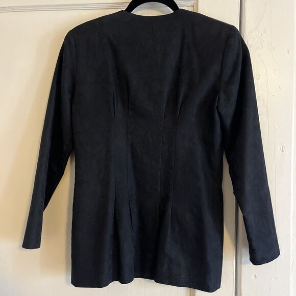 Vintage 90’s Susan Apple Suit Jacket Women’s 4 Black Lined Formal Fitted Button - Picture 2 of 13